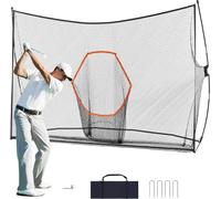 Filet de practice de golf 3,2 x 2,1 m - filet de golf portable pour l'intérieur et l'extérieur - driving range personnel avec cible et cadre en fibre de verre - idéal pour la maison