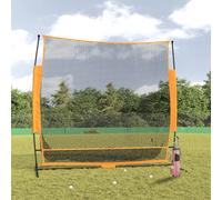Filet de practice de golf Noir et orange 215x107x216 cm Polyester