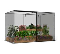 Filet de Protection Anti-Oiseaux 3,1 x 2 x 2m COSTWAY-Portes à Fermeture Éclair -Structure en Métal-Sac de Transport-Fruits,Légumes