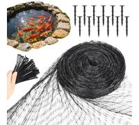 Filet de protection contre les oiseaux, 4 × 6 m, robuste, résistant aux intempéries et aux UV, avec 12 serre-câbles, 50 pièces de fixation, filet anti-oiseaux, filet de protection pour étang, filet de