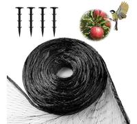 Filet de protection contre les oiseaux, à mailles fines (20 mm, 12 x 5 m, filet anti-oiseaux, pour balcon, avec 100 serre-câbles, filet pour bassin, arbre fruitiers, fraise, cerisier