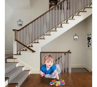 Filet de Protection Enfant 50 x 460 cm Solide et Réglable, Filet de Sécurité pour Escalier, Filets Clôture avec des Cordes et des Attaches pour Enfants et Aux Jouets, Marron