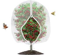 Filet de protection pour arbres fruitiers et oiseaux avec fermeture éclair, 300 x 300 cm, filet à mailles fines adapté aux oiseaux, filet de jardin pour légumes, petits buissons, fruits, légumes