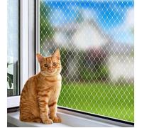 Filet de protection pour chat - PZCC - 3x4m - Transparent - Sans perçage - Découpable sur mesure