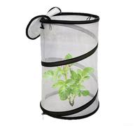 Filet de protection rond pour plantes avec fermeture éclair sur le dessus et piquets pour utilisation en extérieur contre les oiseaux, les insectes et les menaces environnementales (1 pièce)