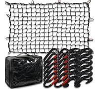 Filet de Rangement Filet De Toit pour Camionnette avec 12 Mousquetons Métalliques 180 X 120 Cm en Caoutchouc pour Voiture Filet de Stockage Voiture