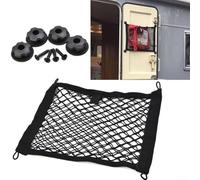 Filet de rangement pour intérieur de voiture qui se fixe sur différentes surfaces pour ranger de petits objets en transit