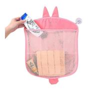 Filet De Rangement Pour Jouets De Bain Pour Bébé Avec Ventouses - Rose, Pvc Et Polyester Durables, 32 X 40 Cm