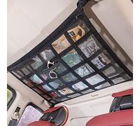 Filet de rangement pour plafond de voiture - 80 x 55 cm - Capacité de charge renforcée et double couche en maille - Organiseur de toit de voiture - Pour camion, SUV, van, voyage, camping