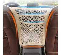 Filet de Rangement pour siège Auto pour Honda Civic Type R Mugen/HR-V/CR-V e:FCEV 2024-, Élastique, Stockage Entre Sièges Ranger Plus de Choses,G Three Floors-Beige