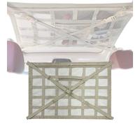 Filet de Rangement pour Toit de Voiture pour Chevrolet Corvette Stingray/Z06/SS 2020-2025, Organisateur de Plafond avec Pochettes Zippées Idéal,Beige-Small