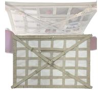 Filet de Rangement pour Toit de Voiture pour Porsche Taycan Turbo S EV Sedan 2020-2025, Organisateur de Plafond avec Pochettes Zippées Idéal,Beige-Large