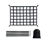 Filet de Rangement Voiture 127 x 106 cm Filet Toit/Ensemble de Clôture Arrière de Camion, Filet de Chargement Réglable, Filet de Levage de Ceinture de Sécurité, Filet de Remorque Lourd