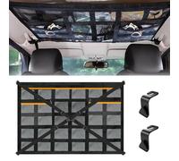 Filet de Rangement Voiture, 90×65cm Filet de Rangement Toit et 3 Poches Zippées, pour à la Plupart des Véhicules Courants, SUV, Van, Jeep