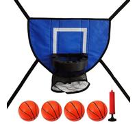 Filet de rebond de basket-ball - Attache réglable pour jante de trampoline, ensemble complet avec pompe à 4 balles, jeu durable pour les jeux | Divertissement pour les activités de saut dans la cour