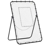 HOMCOM Filet de Rebond de Football Ajustable Hauteur Angle réglables rebondeur pour Football Pliable Cible Sardines de Fixation fournies 123 x 73 x 178,5 cm Noir Blanc