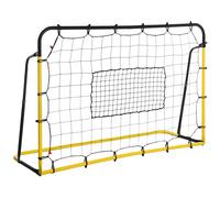 HOMCOM Filet de Rebond de Football, 184L x 123H cm, rebondisseur de Football, 5 Angles réglables de 60° à 90°, pour l'entraînement de Football, de Baseball, de Basket-Ball, Jaune et Noir
