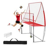 Filet de rebond de volley-ball, réglable, portable, pour entraîneur de frappe et d'impact, avec sac de transport, montage facile pour l'intérieur et l'extérieur