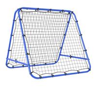 Filet de rebond double face - HOMCOM - 91 x 91 cm - pliable - réglable dans 5 angles - structure en acier - bleu