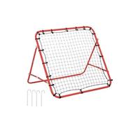 Filet de rebond pliable inclinaison réglable - piquets d'ancrage inclus - filet PE noir métal époxy rouge