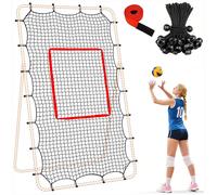 Filet de rebond pour volley-ball 7x4FT, système de rebond portable avec bande de cible pour terrain de sport et salle d'entraînement scolaire As Show