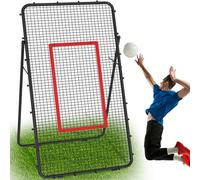 Filet de rebond réglable de volley-ball - Appareil d'entraînement de volley-ball avec zone de frappe pour frapper, servir, passer, exercices de pointes - Filet de rebond pour baseball, lacrosse