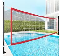 Filet de rechange durable en polyéthylène pour volleyball de piscine - Réglable de 4,5 à 6 m de largeur et 0,9 m de hauteur (filet uniquement) - Rouge