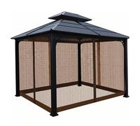 Filet de Remplacement pour tonnelle, 4 Panneaux 10x10, moustiquaire Extensible et Pliable pour Patio, Marron, Convient aux tonnelles de 118, 1 x 118, 1 Pouces, décoration d'été