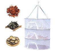 Filet De Séchage à Couche Pliable,Filet De Séchage D'herbes,Filet De Séchage Suspendu Pliable Avec Fermetures à Glissière,Panier De Séchage De Suspension,Pour Légumes,Plantes,Fruits (Blanc, 3-Couches)