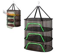 Filet De Séchage à Couche Pliable,Filet De Séchage D'herbes,Filet De Séchage Suspendu Pliable Avec Fermetures à Glissière,Panier De Séchage De Suspension,Pour Légumes,Plantes,Fruits (Noir, 3-Couches)
