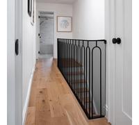 Filet de Sécurité 95 x 590 cm avec Cordes Attaches Filet de Protection Anti Chute pour Escaliers Protection Balcon pour Escalier, Balustrade, Balcon, Noir