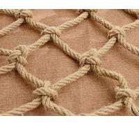 Filet de sécurité anti-chute en jute et chanvre pour enfants, 3 x 4 m, filet de sécurité pour balcon, escalade, balançoire, filet d'extérieur à suspendre