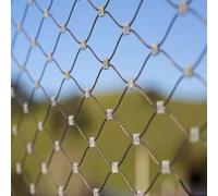 Filet de sécurité en câble d'acier Inoxydable 304 pour balcons et escaliers - Clôture antichute Extensible et Flexible (Maille de 10 cm, Dimensions 3 x 5 m)