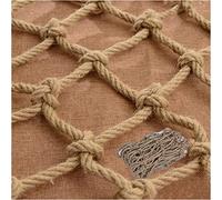 Filet de sécurité en chanvre 1 × 9 m, corde épaisse de 4 mm, filet d'escalade de 6 cm pour balançoire, balcon, terrasse, porte et fenêtre, barrière de sécurité extérieure