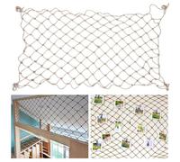 Filet de sécurité en corde de chanvre et de jute pour balcon et escalier 8 mm/10 cm (1 x 6 m) - Solution de sécurité écologique pour enfants et animaux domestiques