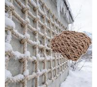 Filet de sécurité en Corde de Chanvre pour Enfants 3 x 13 Pieds, Structure d'escalade, Protection Robuste pour Aire de Jeux, Corde de 1 cm de diamètre pour s'amuser et Vivre des Aventures (Marron