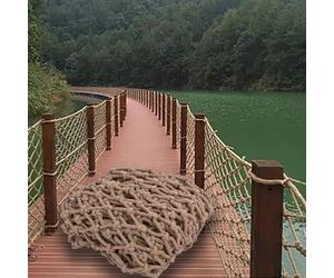 Filet de sécurité en corde de jute pour extérieur, escalade, balcon et grenier, maille anti-chute pour décoration rétro de cour et utilisation de remorque de camion