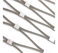 Filet de Sécurité en Corde en Acier Inoxydable 304 Panneaux Maillés Personnalisables Grille Treillis Toile pour Clôture de Cage, Balcon, Escalier(5x5m/16.4x16.4ft)