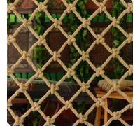 Filet de sécurité en jute fait à la main respectueux de l'environnement, 10 mm x 8 cm, personnalisable pour intérieur/extérieur, jeu et relaxation (2 x 2 m) durable et polyvalent pour enfants et