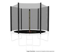 Filet De Sécurité Extérieur Universel Pour Trampoline Ø 8ft / 244cm, 6 Perches - Noir
