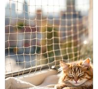 Filet de sécurité pour chat haute résistance pour balcon et fenêtre - 8 x 3 m - Filet de protection universel blanc sans restriction de visibilité - Protection pour balcon et fenêtre
