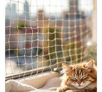 Filet de sécurité pour chats haute résistance pour balcon et fenêtre - 8 x 3 m - Filet de protection universel blanc sans restriction de vue