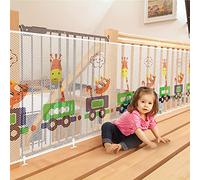 Filet de Sécurité pour Enfants, Train d'animaux Bébé Filet de Protection pour Escalier et Balcon, Robuste Clôture Barriere de Securite en Maille pour Chat et Jouet (300L x 74H CM)