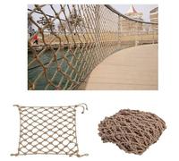 Filet de Sécurité pour Garde-Corps D'extérieur, Filet de Clôture en Corde de Chanvre Décoration Jardin Filet de Sécurité Balcon Escalier Enfants Cloison Chantier(Size:1 * 7m(3 * 22ft))