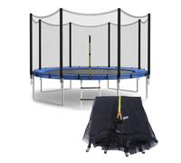 Filet de Sécurité pour Trampoline, Ø120/140/150/183/244/306/366/396/427/488CM Jardin Filets de Remplacement de Trampoline, Résistant aux Intempéries, Enfants Filet de Protection(12FT(366cm) 8Poles)