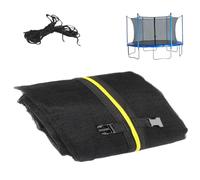 Filet de sécurité pour trampoline, filet de rechange pour trampoline, sécurité 2, 4 m avec sangles réglables et 2 fermetures éclair, résistant aux intempéries pour cadre à 6 poteaux droits