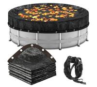 Filet de sécurité Rond de 16FT,Filet Feuille Piscine avec œillets Renforcés et Corde, Filet Protection Piscine,Protection d'hiver pour Piscine Hors Sol pour la prévention des débris