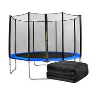 Filet de sécurité rond respirant pour trampoline avec entrée zippée - Convient aux trampolines de 1,5 m, 1,8 m, 2,4 m, 3 m, 3,7 m, 4,3 m, 4,9 m - Protection UV pour enfants.