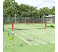 Filet de tennis noir et rouge 500x100x87 cm Polyester