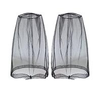 Filet de Tête de Moustique, 2 Pcs Mosquito Mesh Head Net Travel Protector Camping Bugs Flies Face Netting Midge, Mosquito Face Net Nylon Head Net Mesh Face Protector Against Insects Camping Net